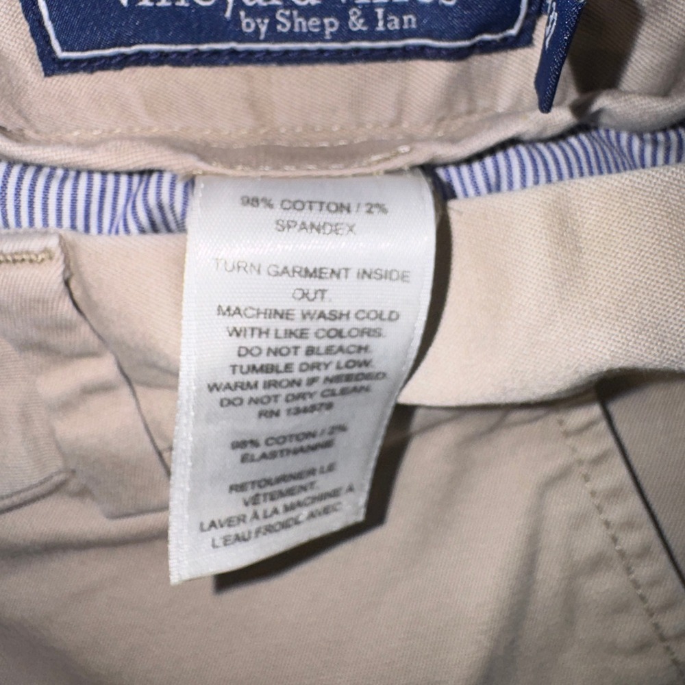 Vineyard Vines Breaker Pants Mens 30x32 Khaki Tan Straight Leg Chino Twill - Picture 4 of 8